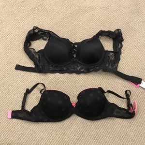 Set of 2 beautiful black lace bras 34D